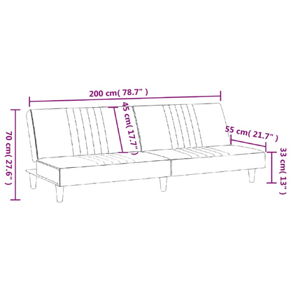 vidaXL Sofa Bed Dark Gray Fabric