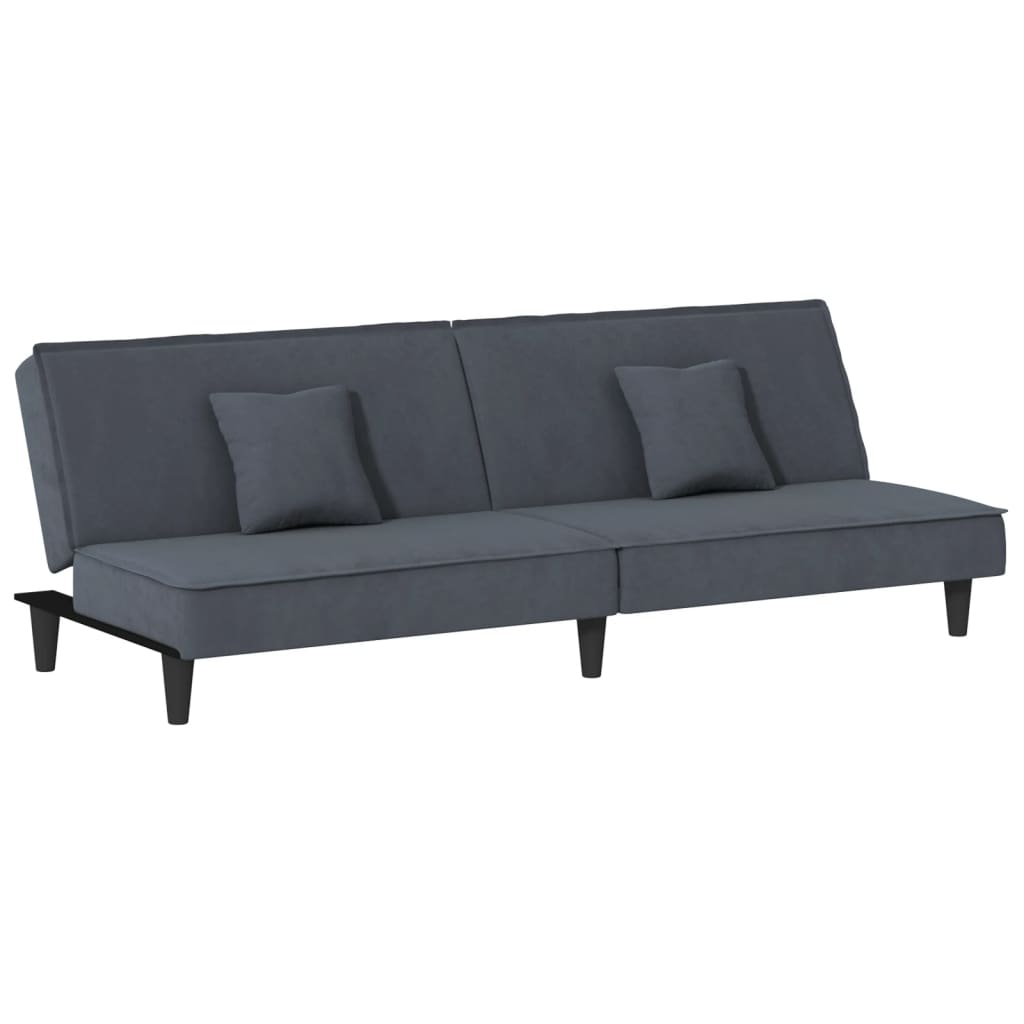 vidaXL Sofa Bed Dark Gray Velvet