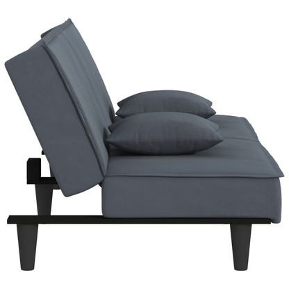 vidaXL Sofa Bed Dark Gray Velvet