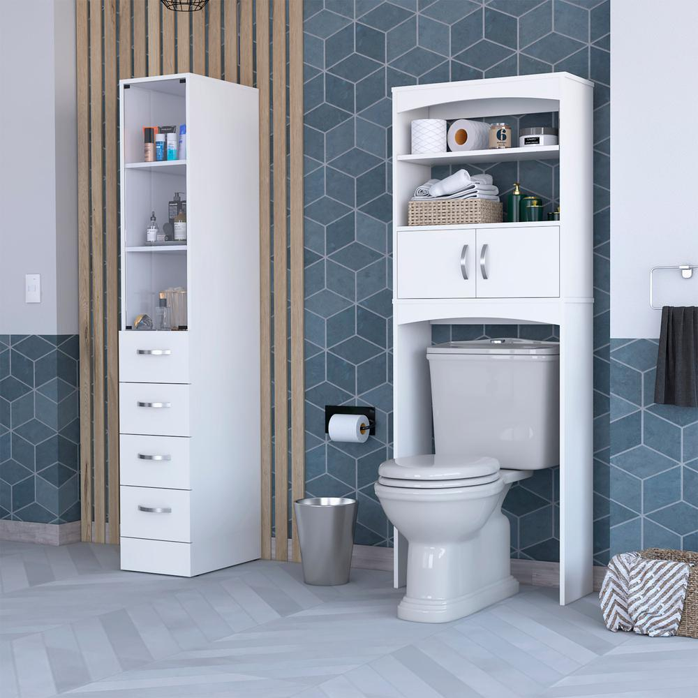 Sheridan 2 Piece Bathroom Set, Linen Cabinet + Over The Toilet Cabinet