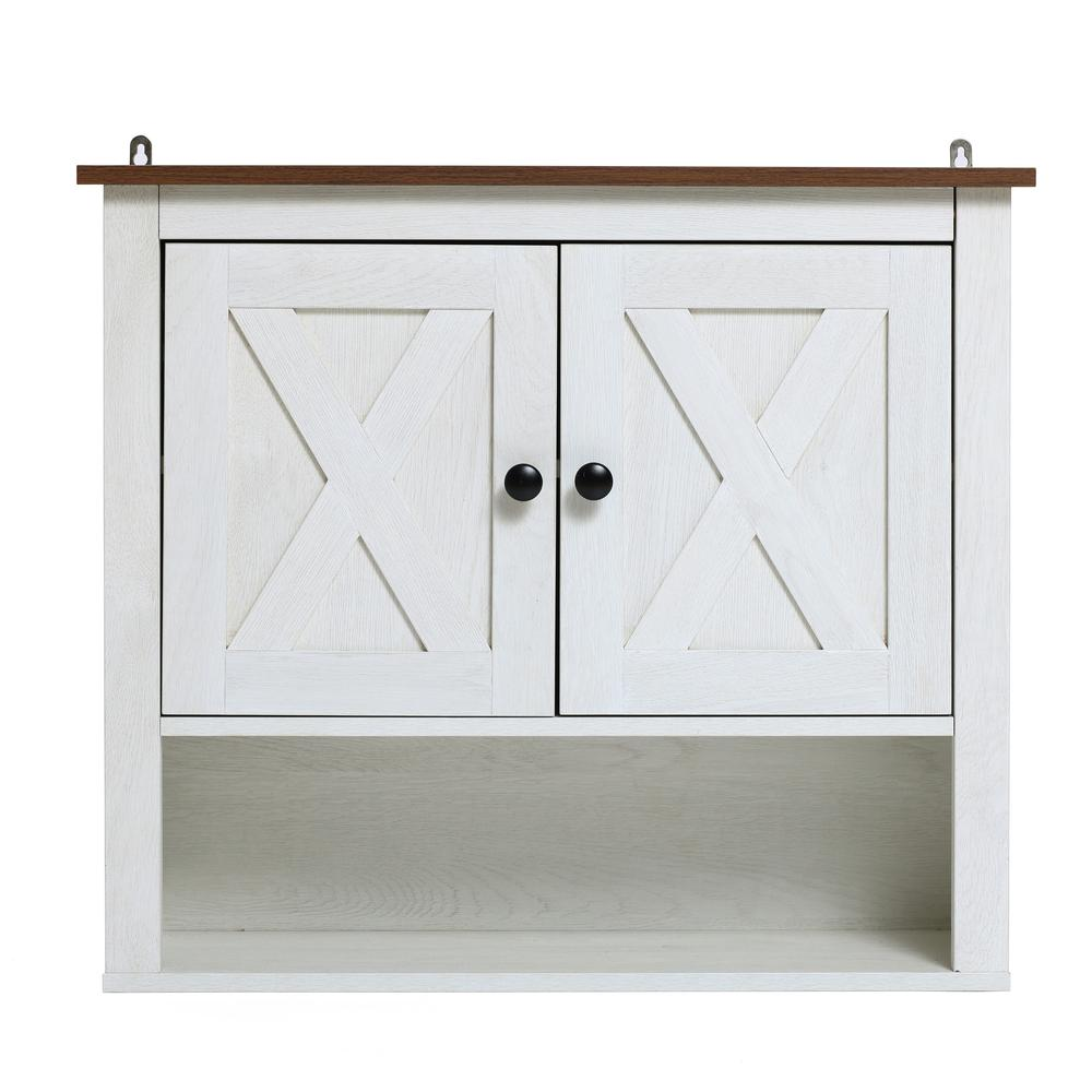 White Manufactured Wood Wall Cabinet