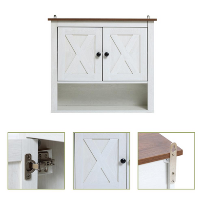 White Manufactured Wood Wall Cabinet