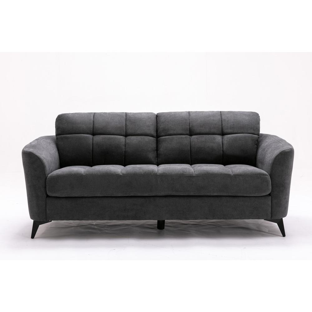 Callie Gray Velvet Fabric Sofa